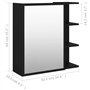 vidaXL Armoire à Miroir de Salle de Bain Armoire Murale Meuble de Rangement Armoire de Rangement Intérieur Noir 62,5x20,5x64 cm 