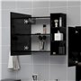 vidaXL Armoire à Miroir de Salle de Bain Armoire Murale Meuble de Rangement Armoire de Rangement Intérieur Noir 62,5x20,5x64 cm 