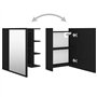 vidaXL Armoire à Miroir de Salle de Bain Armoire Murale Meuble de Rangement Armoire de Rangement Intérieur Noir 62,5x20,5x64 cm 
