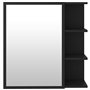 vidaXL Armoire à Miroir de Salle de Bain Armoire Murale Meuble de Rangement Armoire de Rangement Intérieur Noir 62,5x20,5x64 cm 