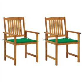 vidaXL 2X Chaises de Jardin avec Coussins Sièges de Patio Chaises de Terrasse Sièges d'Extérieur Chaises de Plage Camping Bois d