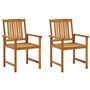 vidaXL 2X Chaises de Jardin avec Coussins Sièges de Patio Chaises de Terrasse Sièges d'Extérieur Chaises de Plage Camping Bois d