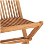 vidaXL Teck Mobilier à Dîner d'Extérieur Pliable avec Coussin 3 pcs Mobilier de Patio Ensemble de Salle à Manger de Terrasse Sal