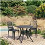 vidaXL Ensemble de Bistro 3 pcs Salon de Jardin Mobilier de Terrasse Meubles de Balcon Table et Chaises de Patio Extérieur Alumi