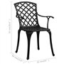 vidaXL Ensemble de Bistro 3 pcs Salon de Jardin Mobilier de Terrasse Meubles de Balcon Table et Chaises de Patio Extérieur Alumi