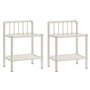 vidaXL 2X Tables de Chevet Table de Nuit Armoire de Chevet Armoire de Lit Chambre à Coucher Maison Intérieur Blanc et Transparen