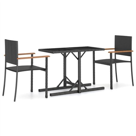 vidaXL Ensemble de Salle à Manger de Jardin 3 pcs Salon de Jardin Mobilier à Dîner de Terrasse Table et Chaises de Repas de Pati
