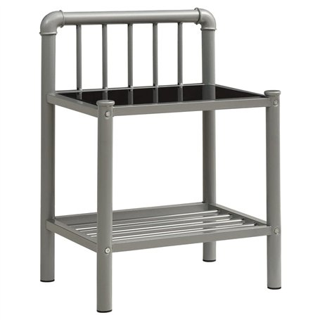 vidaXL Table de Chevet Table de Nuit Armoire de Chevet Armoire de Lit Chambre à Coucher Maison Intérieur Gris et Noir 45x34,5x62