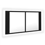vidaXL Armoire à Miroir de Salle de Bain LED, Meuble de Rangement, Armoire de Toilette, Organisateur de Maison Intérieur, Noir A