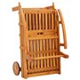 vidaXL Bois d'Acacia Chaise Longue de Jardin avec Table et Coussin Bain de Soleil d'Extérieur Transat de Patio Chaise Longue de 