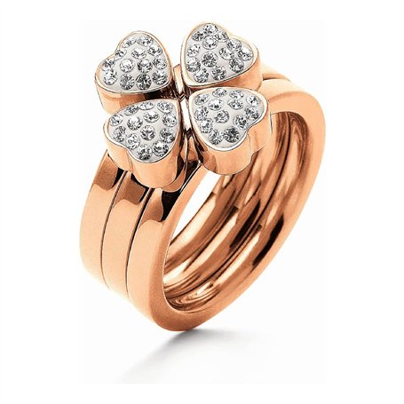 Folli Follie 3R0T064RC Bague en acier inoxydable pour femme Rose Taille 56