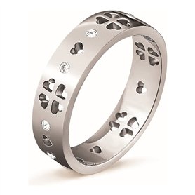 Folli Follie 3R14F014C Bague en acier inoxydable pour femme Argenté Taille 52