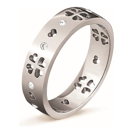 Folli Follie 3R14F014C Bague en acier inoxydable pour femme Argenté Taille 52