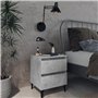 vidaXL Table de Chevet, Armoire de Nuit avec Rangement, Armoire de Lit, Meuble de Chambre à Coucher, Industriel, Gris Béton Bois