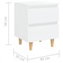 vidaXL Table de Chevet avec Pieds en Pin, Armoire de Chevet, Armoire de Lit, Meuble de Chambre à Coucher Maison Intérieur, Scand