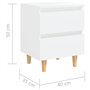vidaXL Table de Chevet avec Pieds en Pin, Armoire de Chevet, Armoire de Lit, Meuble de Chambre à Coucher Maison Intérieur, Scand