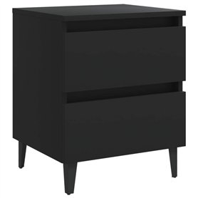 vidaXL Table de Chevet, Armoire de Nuit avec Rangement, Armoire de Lit, Meuble de Chambre à Coucher, Industriel, Noir Bois d'Ing