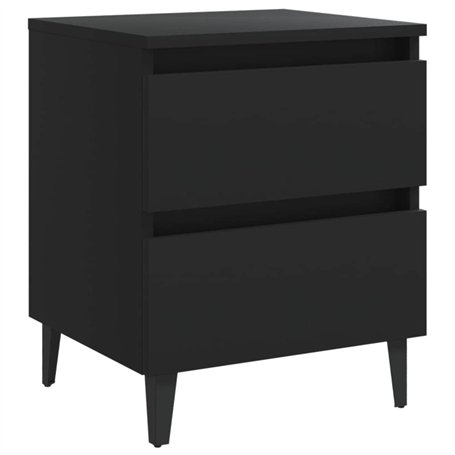 vidaXL Table de Chevet, Armoire de Nuit avec Rangement, Armoire de Lit, Meuble de Chambre à Coucher, Industriel, Noir Bois d'Ing