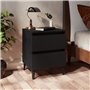 vidaXL Table de Chevet, Armoire de Nuit avec Rangement, Armoire de Lit, Meuble de Chambre à Coucher, Industriel, Noir Bois d'Ing