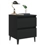 vidaXL Table de Chevet, Armoire de Nuit avec Rangement, Armoire de Lit, Meuble de Chambre à Coucher, Industriel, Noir Bois d'Ing