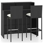 vidaXL Ensemble de Bar de Jardin avec Coussins 3 pcs Table et Chaises de Patio Mobilier de Terrasse Salon de Jardin Meubles d'Ex