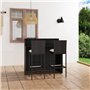 vidaXL Ensemble de Bar de Jardin avec Coussins 3 pcs Table et Chaises de Patio Mobilier de Terrasse Salon de Jardin Meubles d'Ex