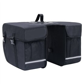 vidaXL Sac de Vélo Double pour Porte-Bagages Etanche Sacoche de Vélo Sac de Bicyclette Sac de Rangement Voyage à Vélo Camping 35