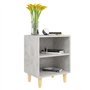 vidaXL Lot de 2 Tables de Chevet avec Pied en Bois Gris béton 40 x 30 x 50 cm