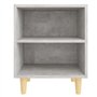 vidaXL Lot de 2 Tables de Chevet avec Pied en Bois Gris béton 40 x 30 x 50 cm
