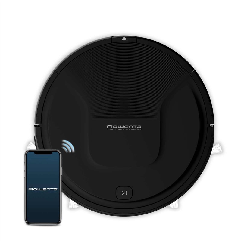 Rowenta RR8225 X-Plorer Série 45 Robot Aspirateur avec Capteurs Infrarouges, Action de Nettoyage 3 en 1, 2 Brosses Latérales, 3 