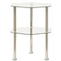 vidaXL Table d'appoint à 2 Niveaux en Verre Transparent 38 x 38 x 50 cm