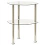 vidaXL Table d'appoint à 2 Niveaux en Verre Transparent 38 x 38 x 50 cm