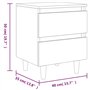 vidaXL Table de Chevet avec Pieds en Pin, Armoire de Chevet, Armoire de Lit, Meuble de Chambre à Coucher Maison Intérieur, Scand