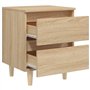 vidaXL Table de Chevet avec Pieds en Pin, Armoire de Chevet, Armoire de Lit, Meuble de Chambre à Coucher Maison Intérieur, Scand