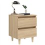 vidaXL Table de Chevet avec Pieds en Pin, Armoire de Chevet, Armoire de Lit, Meuble de Chambre à Coucher Maison Intérieur, Scand