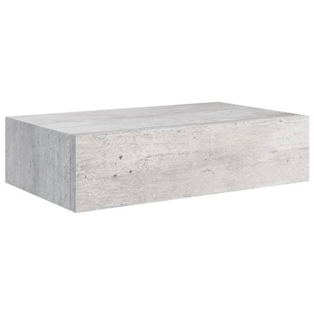 vidaXL Etagère à Tiroir Murale Etagère Flottante Etagère Suspendue Salon Salle de Séjour Maison Intérieur Gris Béton 40x23,5x10 