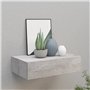 vidaXL Etagère à Tiroir Murale Etagère Flottante Etagère Suspendue Salon Salle de Séjour Maison Intérieur Gris Béton 40x23,5x10 