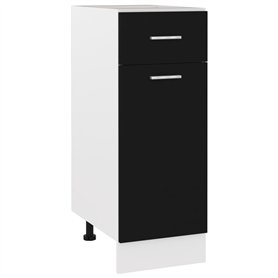 vidaXL Armoire inférieure tiroir Cuisine aggloméré Noir 30 x 46 x 81,5 cm