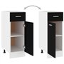 vidaXL Armoire inférieure tiroir Cuisine aggloméré Noir 30 x 46 x 81,5 cm