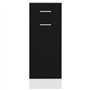 vidaXL Armoire inférieure tiroir Cuisine aggloméré Noir 30 x 46 x 81,5 cm