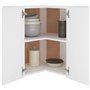 vidaXL Armoire d'angle Suspendue, Meuble de Cuisine Mural avec Étagère, Armoire de Rangement Salle à Manger Maison Intérieur, Bl
