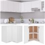 vidaXL Armoire d'angle Suspendue, Meuble de Cuisine Mural avec Étagère, Armoire de Rangement Salle à Manger Maison Intérieur, Bl
