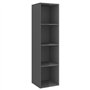 vidaXL Meuble Mural pour TV aggloméré Gris Brillant 37 x 37 x 142,5 cm