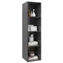 vidaXL Meuble Mural pour TV aggloméré Gris Brillant 37 x 37 x 142,5 cm