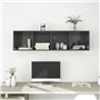 vidaXL Meuble Mural pour TV aggloméré Gris Brillant 37 x 37 x 142,5 cm