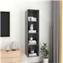 vidaXL Meuble Mural pour TV aggloméré Gris Brillant 37 x 37 x 142,5 cm