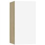 vidaXL Meuble TV Blanc et chêne Sonoma 30,5x30x60 cm Aggloméré