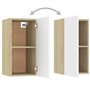 vidaXL Meuble TV Blanc et chêne Sonoma 30,5x30x60 cm Aggloméré