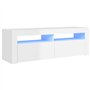 TV-Schrank mit LED-Leuchten Hochglanz-Weiß 120x35x40 cm