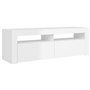 TV-Schrank mit LED-Leuchten Hochglanz-Weiß 120x35x40 cm